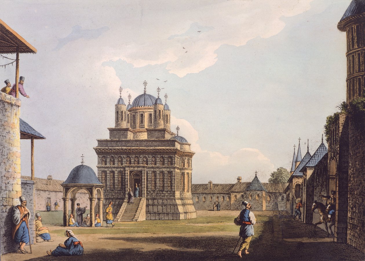 Santa Maria Manastırı, Luigi Mayer tarafından, Yunanistan 19. yüzyıl gravür by Luigi Mayer