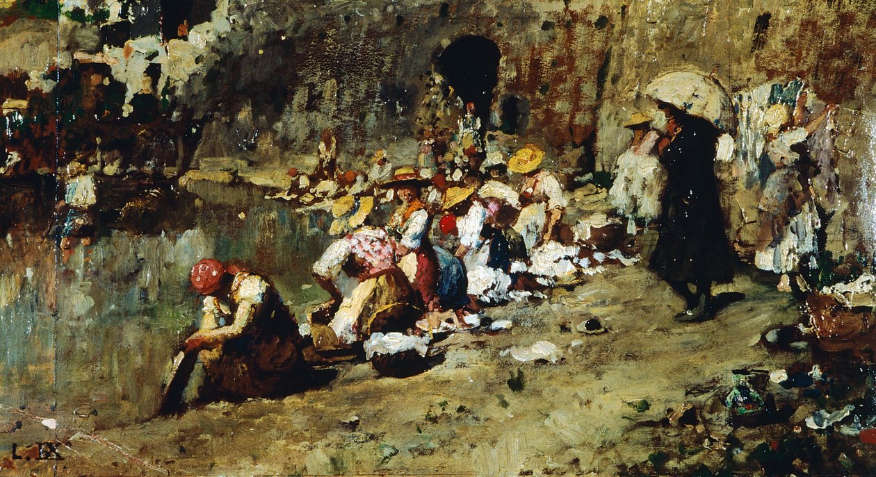 Luigi Nono'nun (1850-1918) yazdığı Don Antonio'nun baştan çıkarmaları, panel üzerine yağlı boya. by Luigi Nono