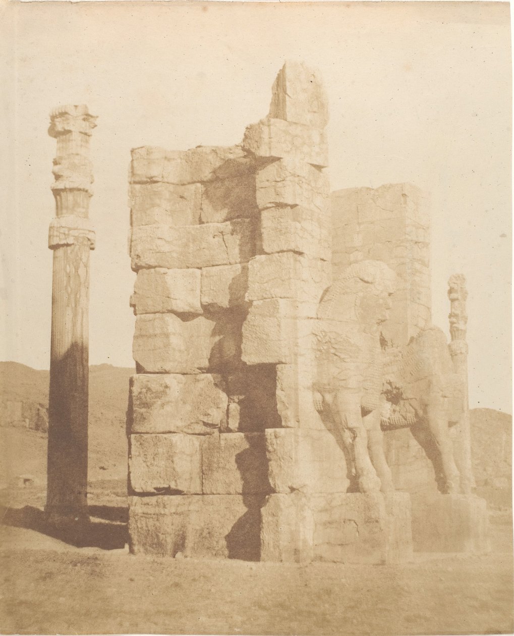 Persepolis kalıntılarının Porta di girişi, 1858. by Luigi Pesce