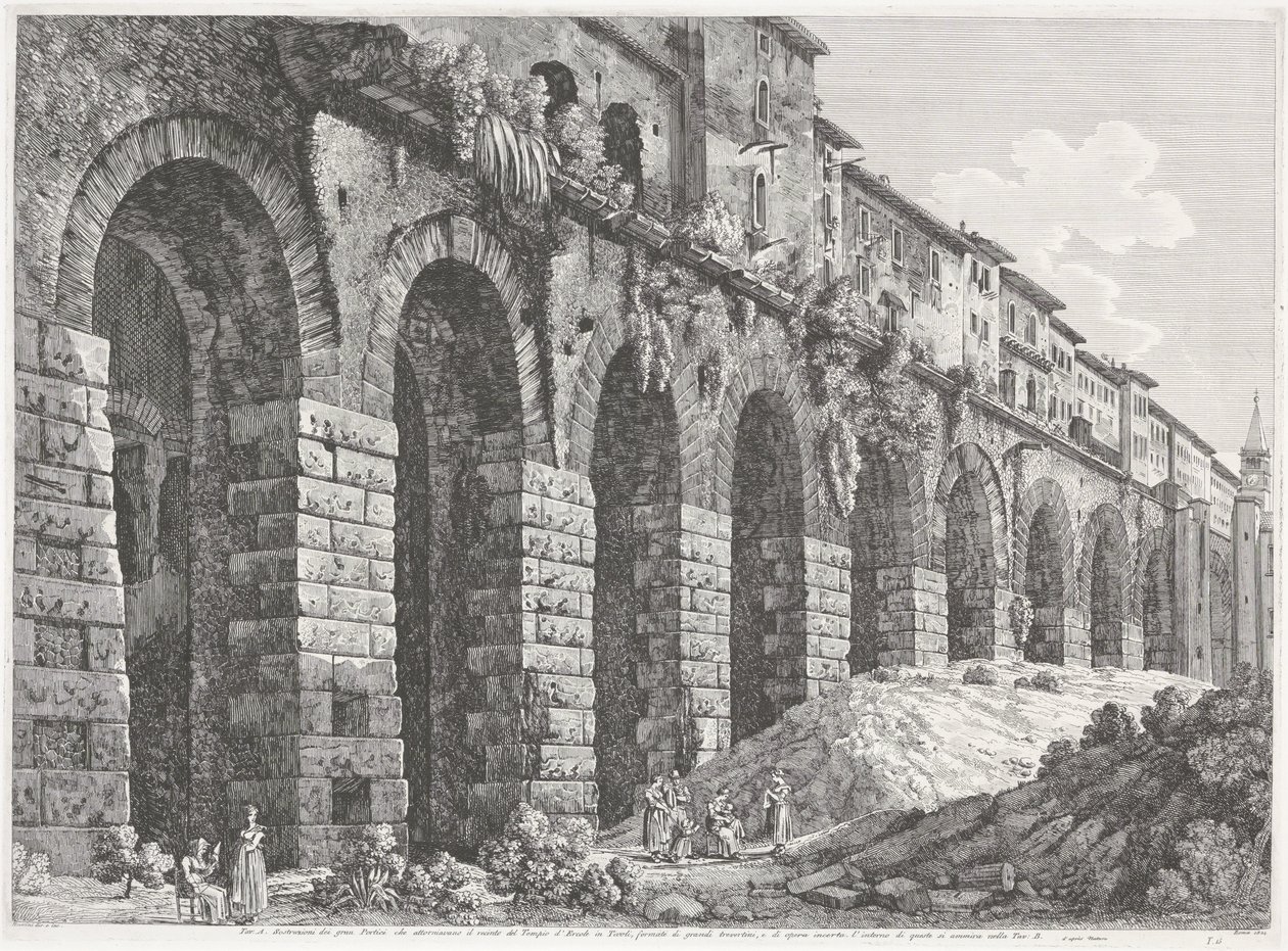 De Tempel van Hercules Victor te Tivoli by Luigi Rossini