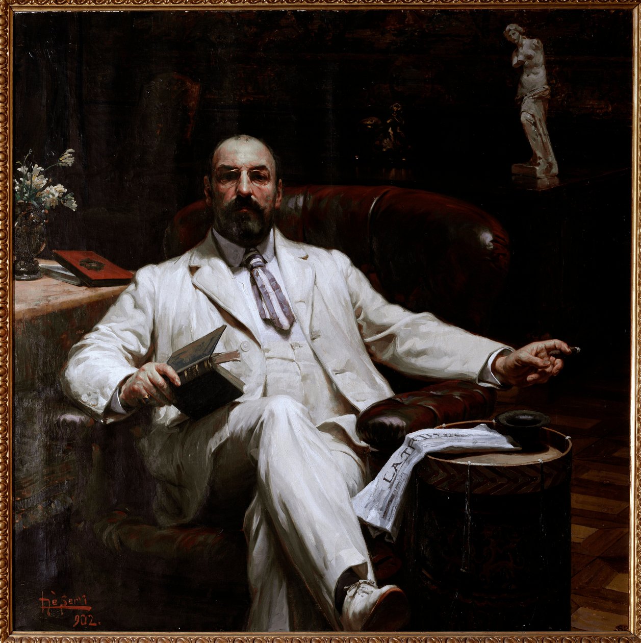 İskoç Sigortacı ve Sanat Koruyucu Evan Mackenzie'nin Portresi Luigi de Servi'nin tablosu (1863-1945) 1902 Dim 135x135 cm Genes, Galleria d'Arte Moderna, inv 1056 İtalya by Luigi de Servi