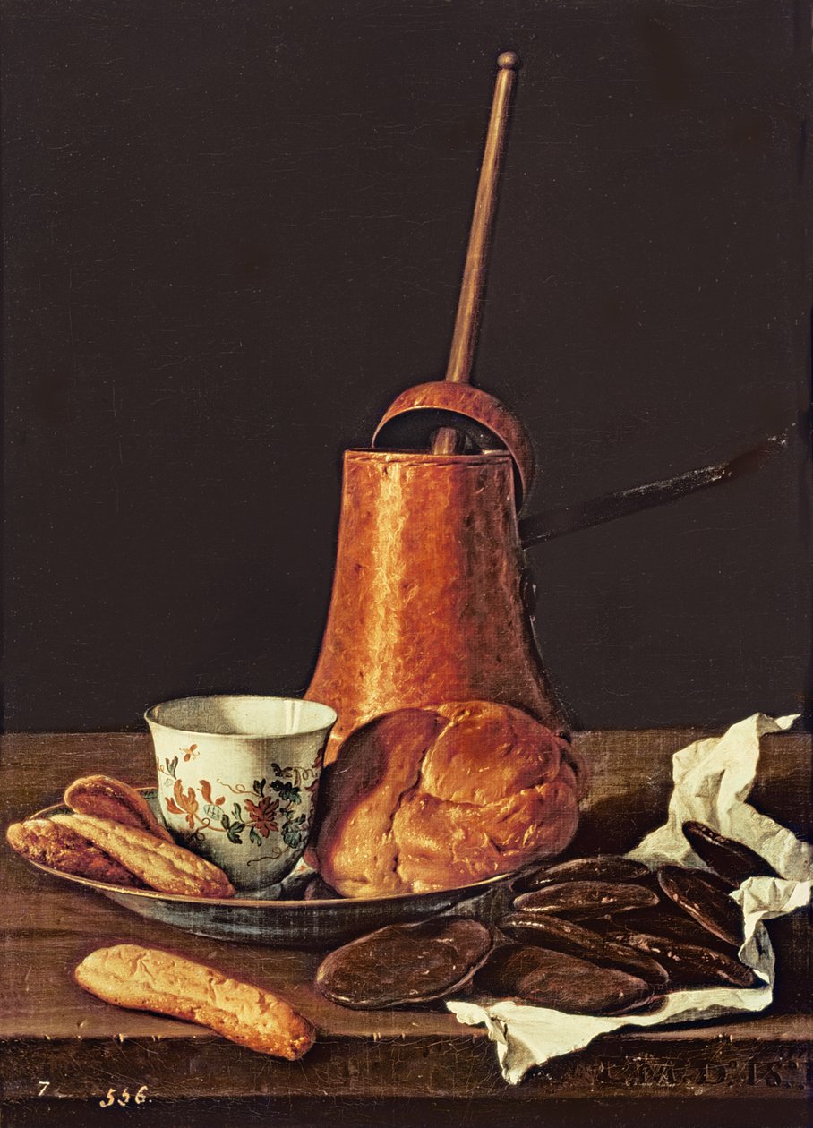 İçme Çikolata Seti ile Natürmort, 1770 by Luis Egidio Melendez