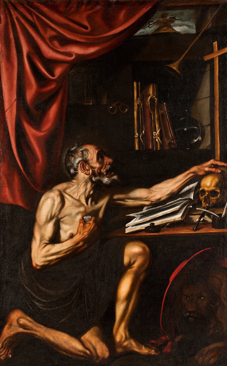 St Jerome Çalışmasında Kefaret Yapıyor by Luis Tristan de Escamilla