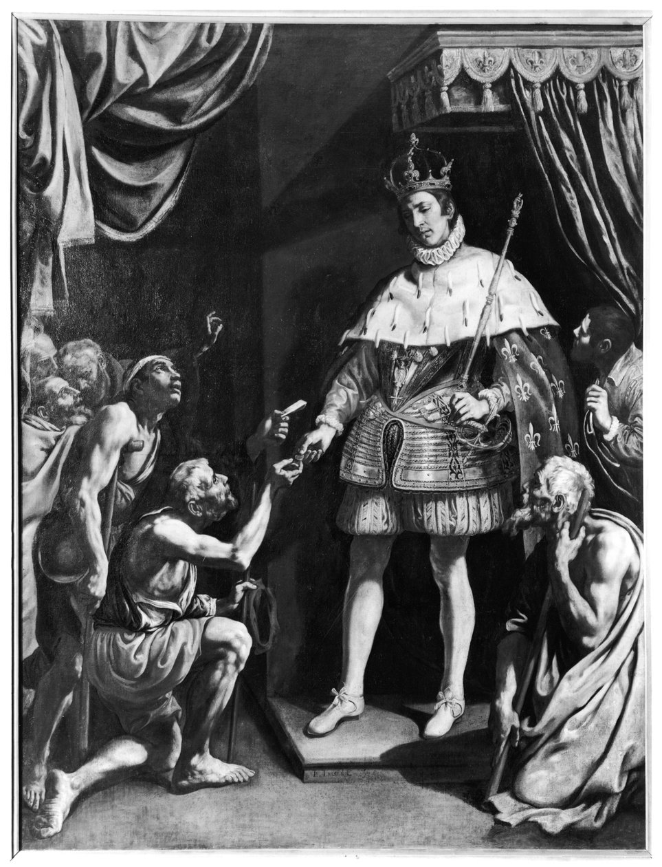 Louis (1214-70) Sadaka Dağıtma, c.1615-20 by Luis Tristan de Escamilla