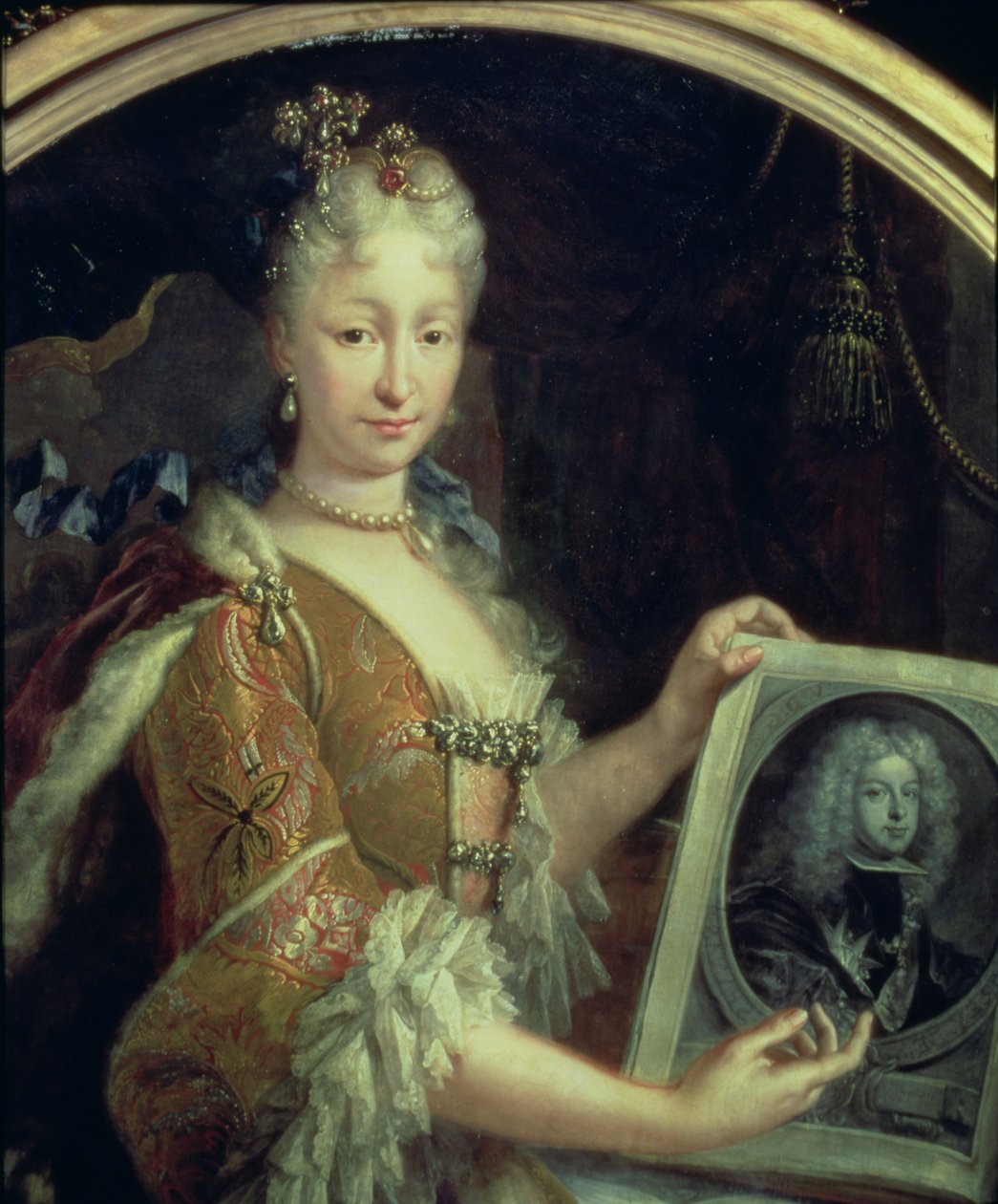 131 0794125/2 Elizabeth Farnese (1692-1766) İspanya Kralı V. Philip'in ikinci karısı portresi (tuval üzerine yağlı boya) by Luis Egidio Melendez