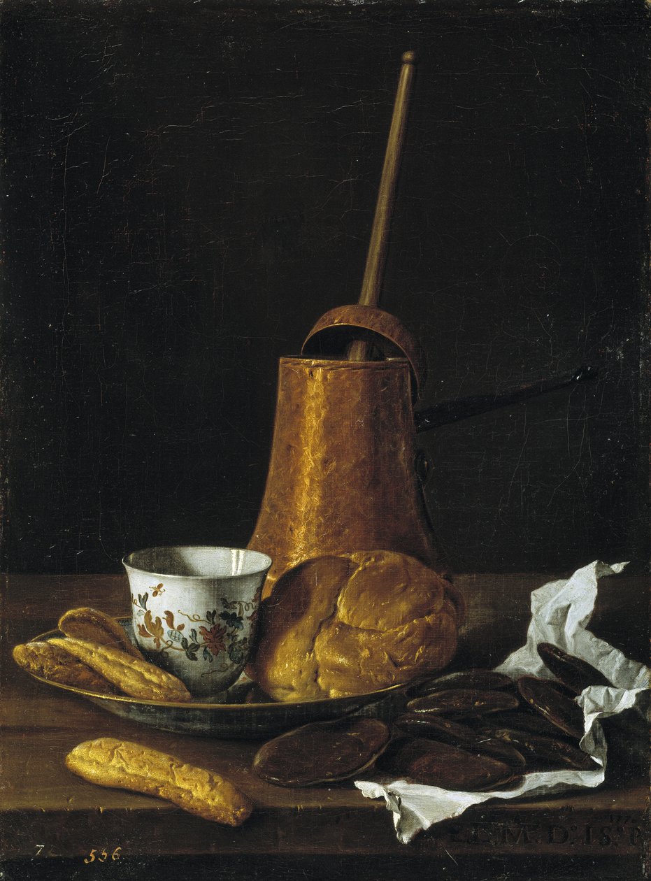 Çikolata ve hamur işleri ile natürmort, 1770 by Luis Egidio Melendez