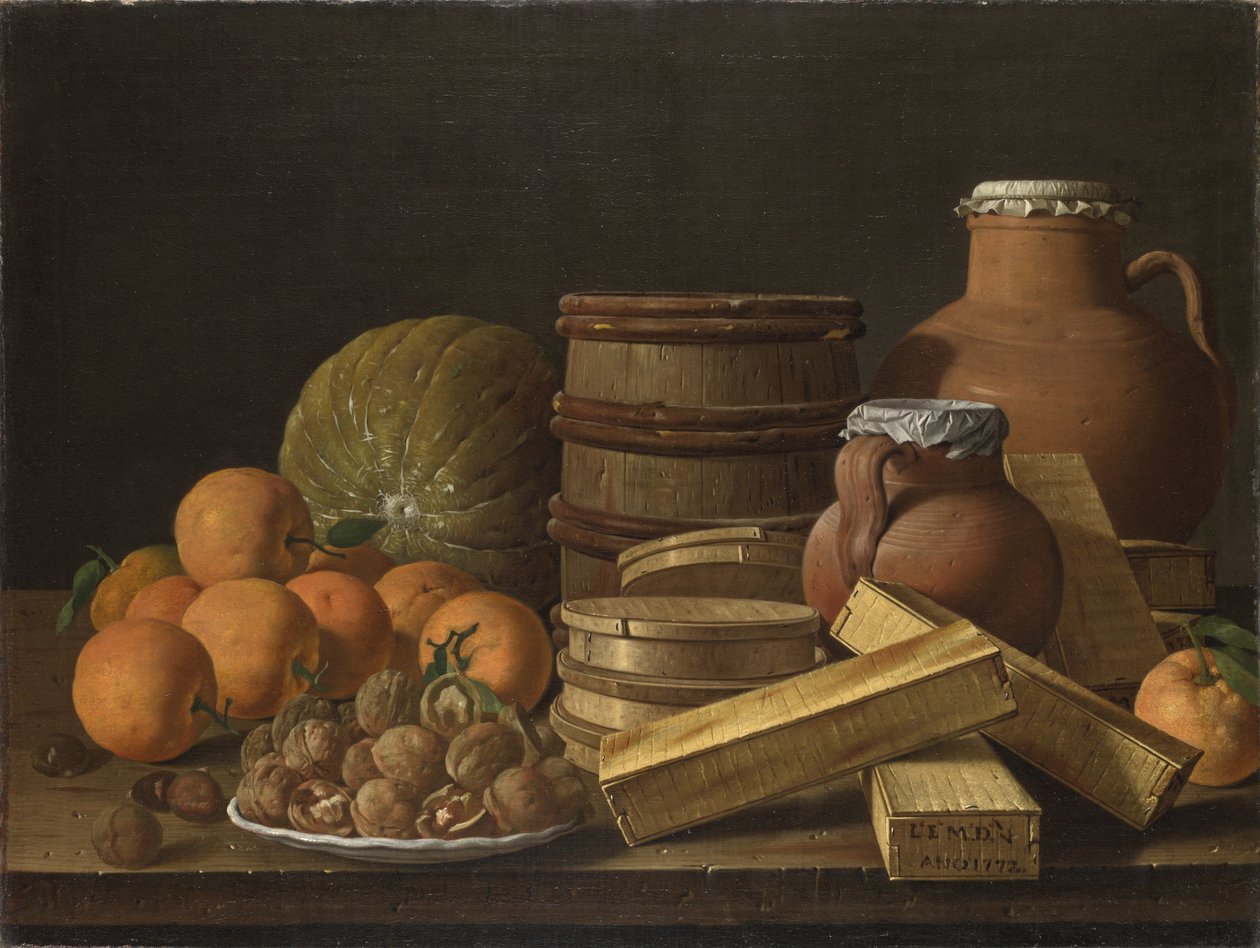 Portakal ve Cevizli Natürmort, 1772 by Luis Egidio Melendez