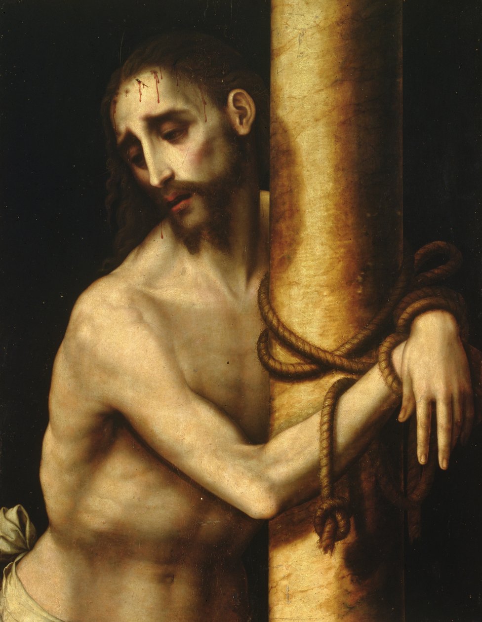 Sütuna bağlı İsa by Luis de Morales