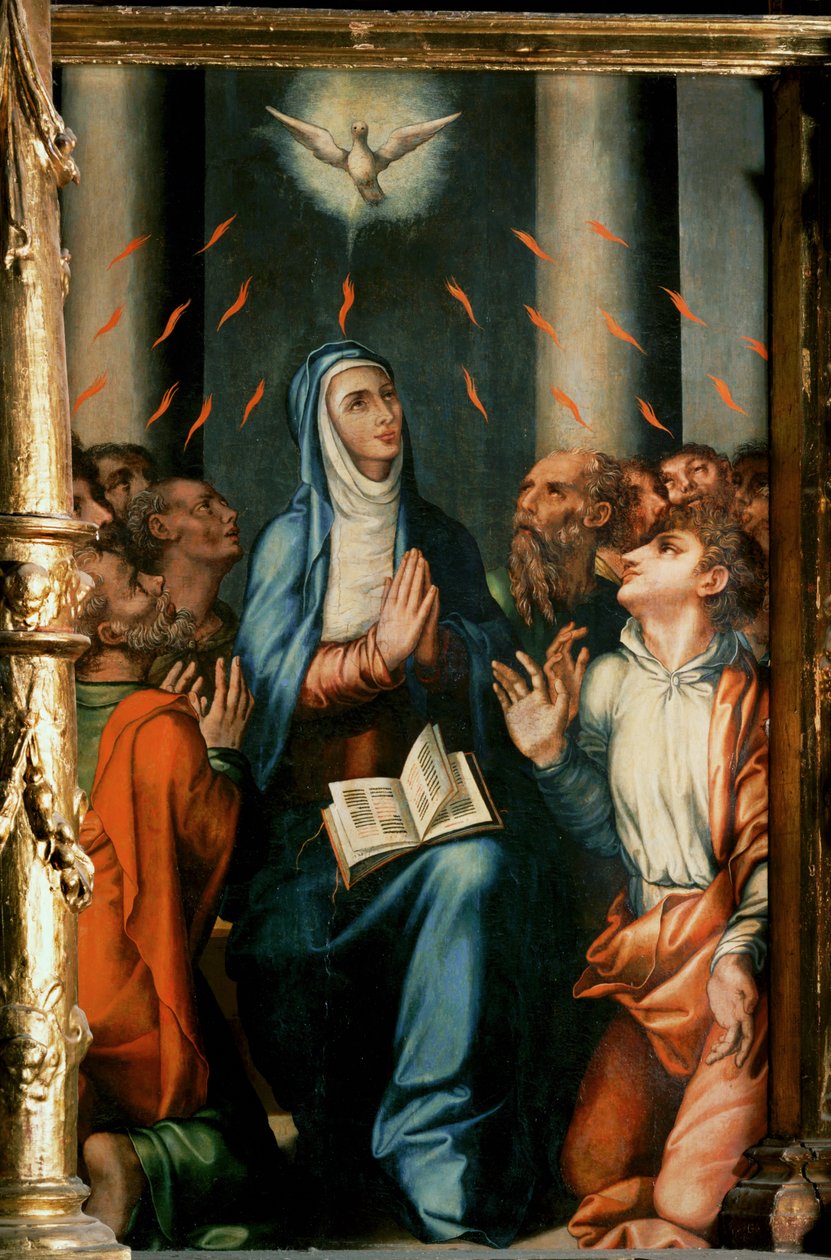 PentecoSt mucizesi (tuval üzerine resim) by Luis de Morales