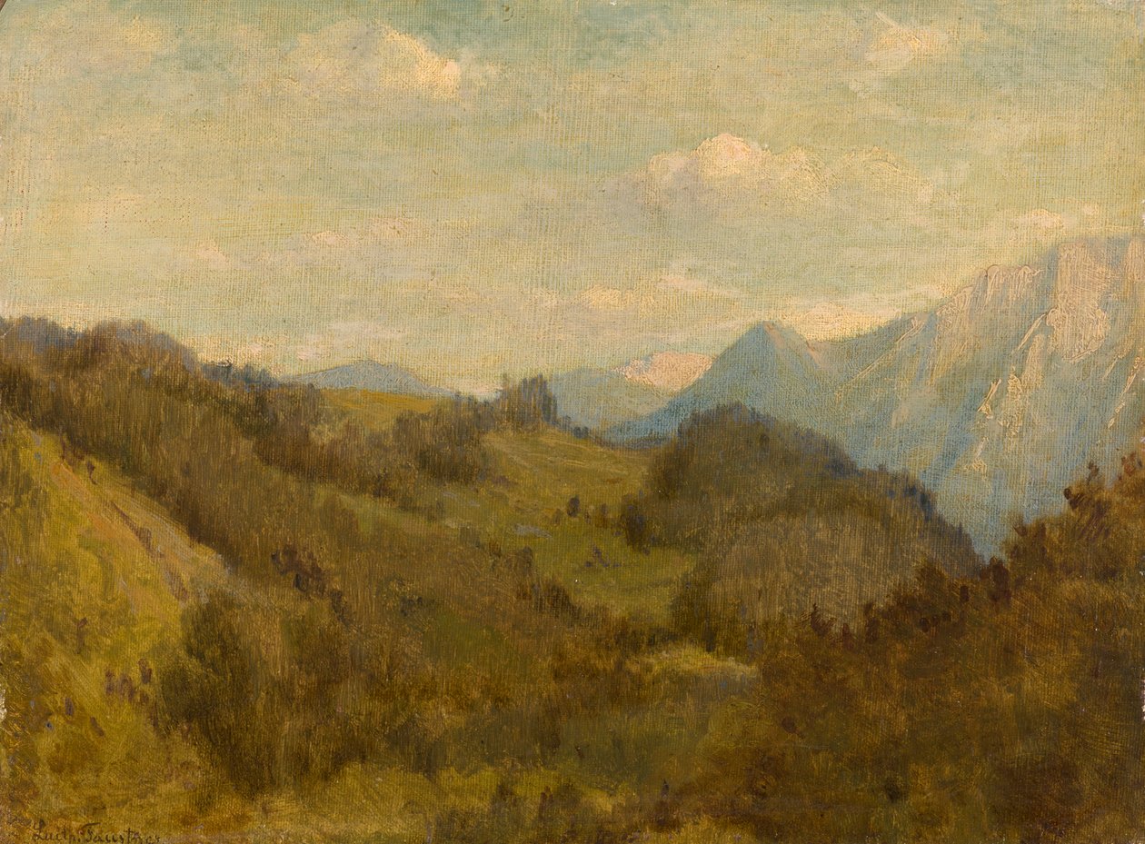 Oberaudorf yakınlarında, arka planda Zahme Kaiser ve Tirol Heuberg by Luitpold Faustner