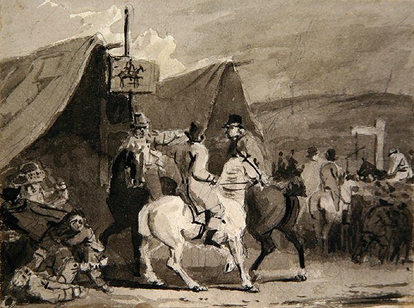 At Figürleri (kağıt üzerine sulu boya) by Luke Clennell