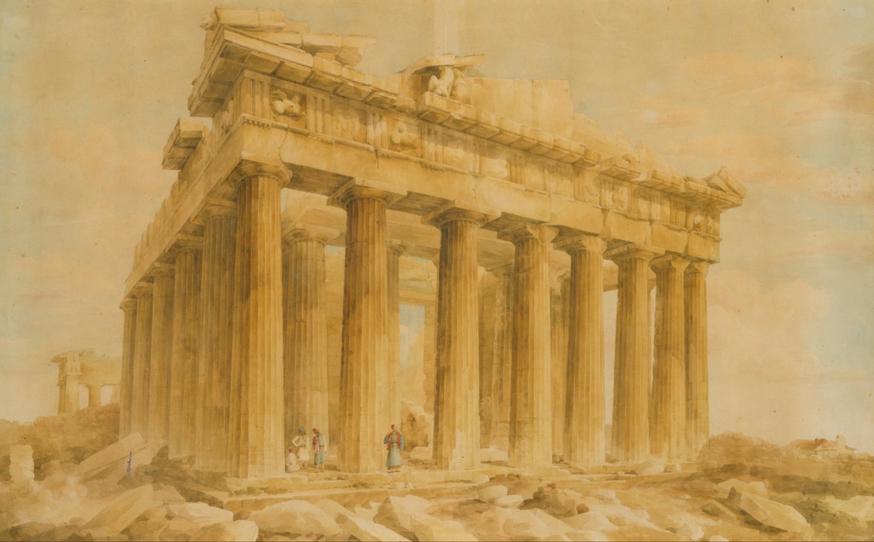 Kuzeybatıdan Parthenon by Giovanni Battista Lusieri