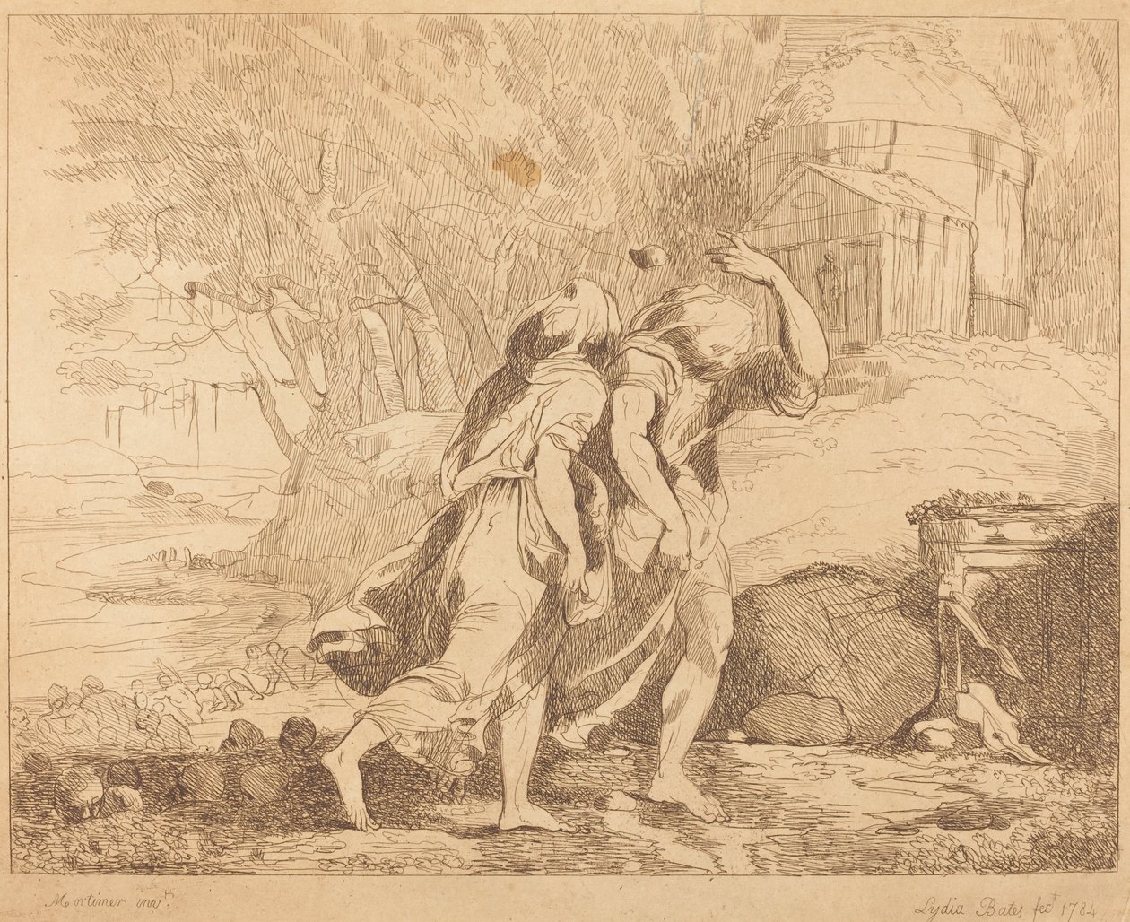 İki Kaçan Figür by Lydia Bates after John Hamilton Mortimer