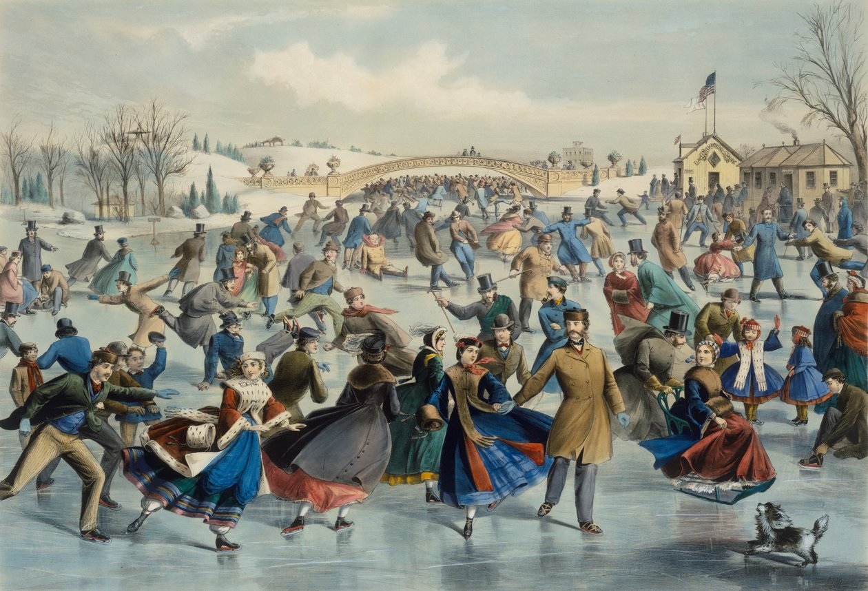 Central Park, Kış - Buz Pateni Göleti, 1862. by Lyman Wetmore Atwater