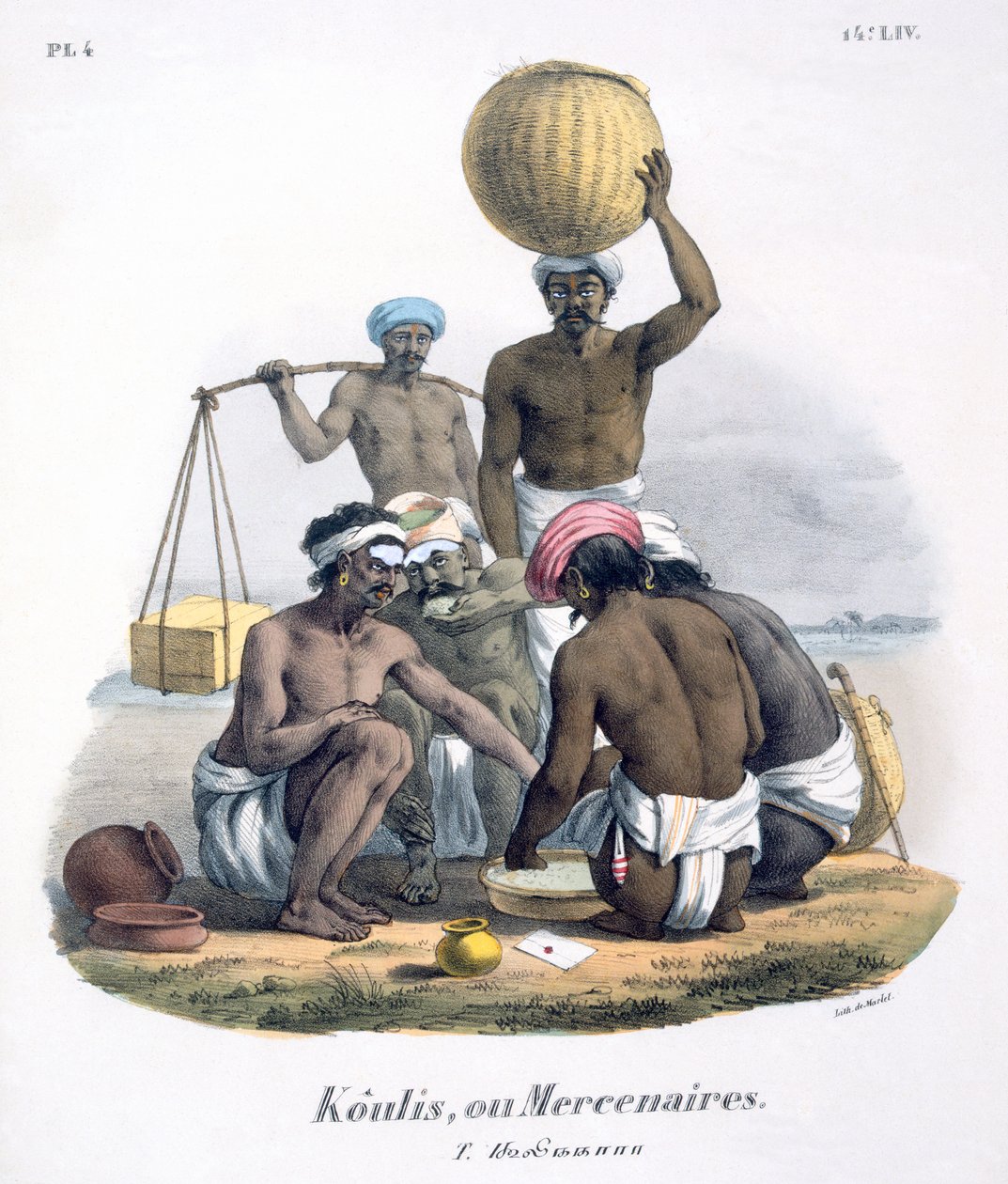 Pirinç paylaşan işçiler, 1827-35 by M.E. Burnouf
