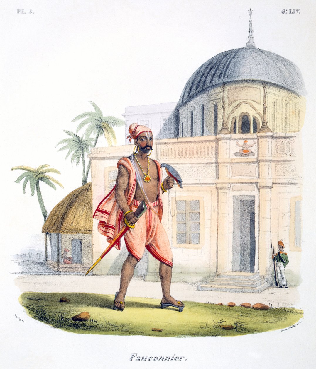 Kuşuyla Bir Falconer, 1827-35 by M.E. Burnouf