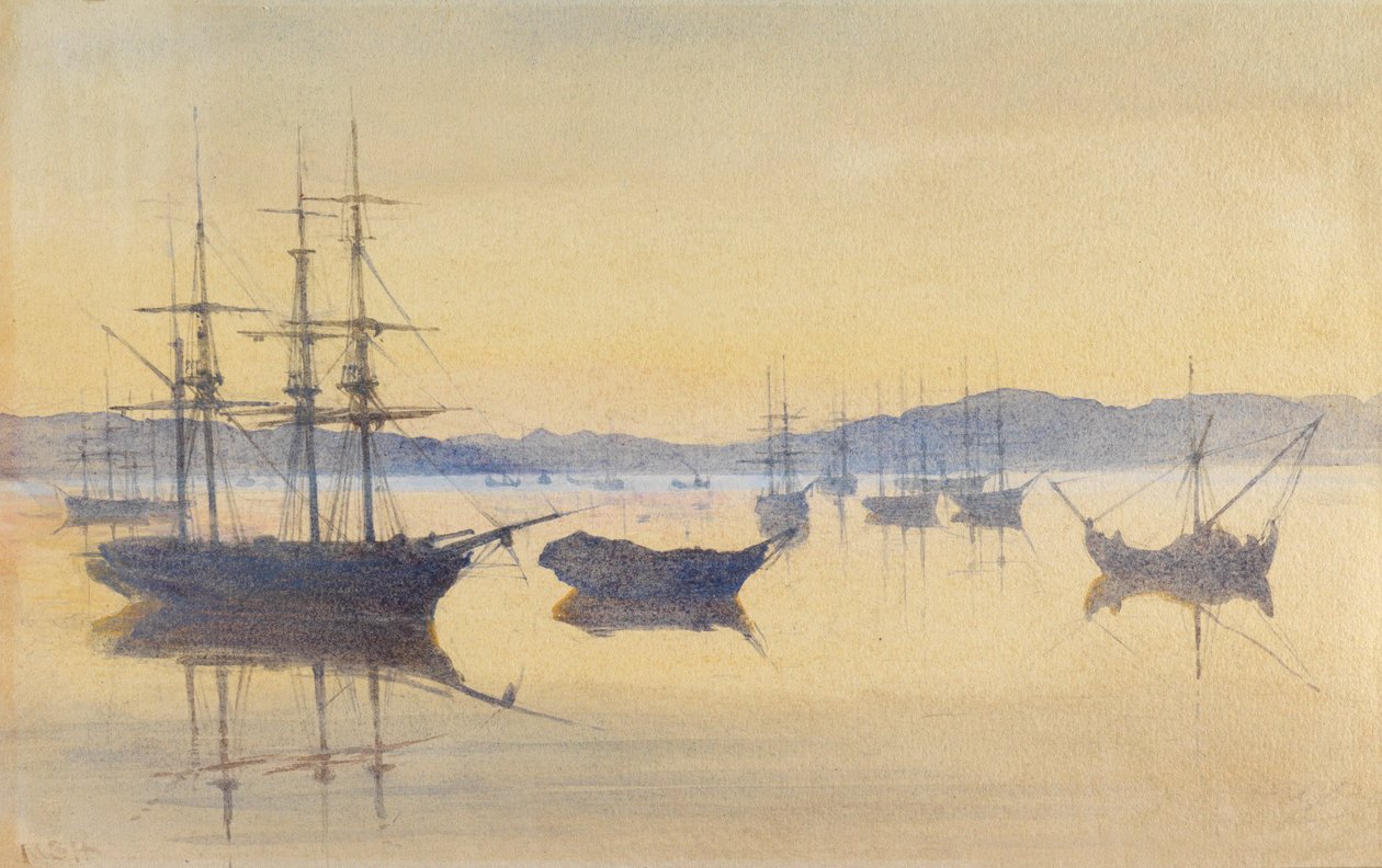 Günbatımı, Konstantinopolis (kağıt üzerinde wc) by M. Baillie Hamilton