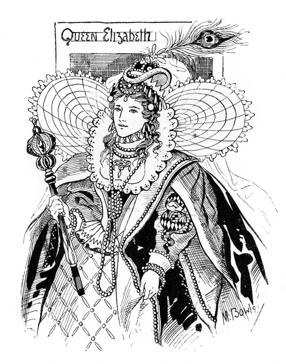 Kraliçe Elizabeth I 1533-1603, 1897. by M. Bowley