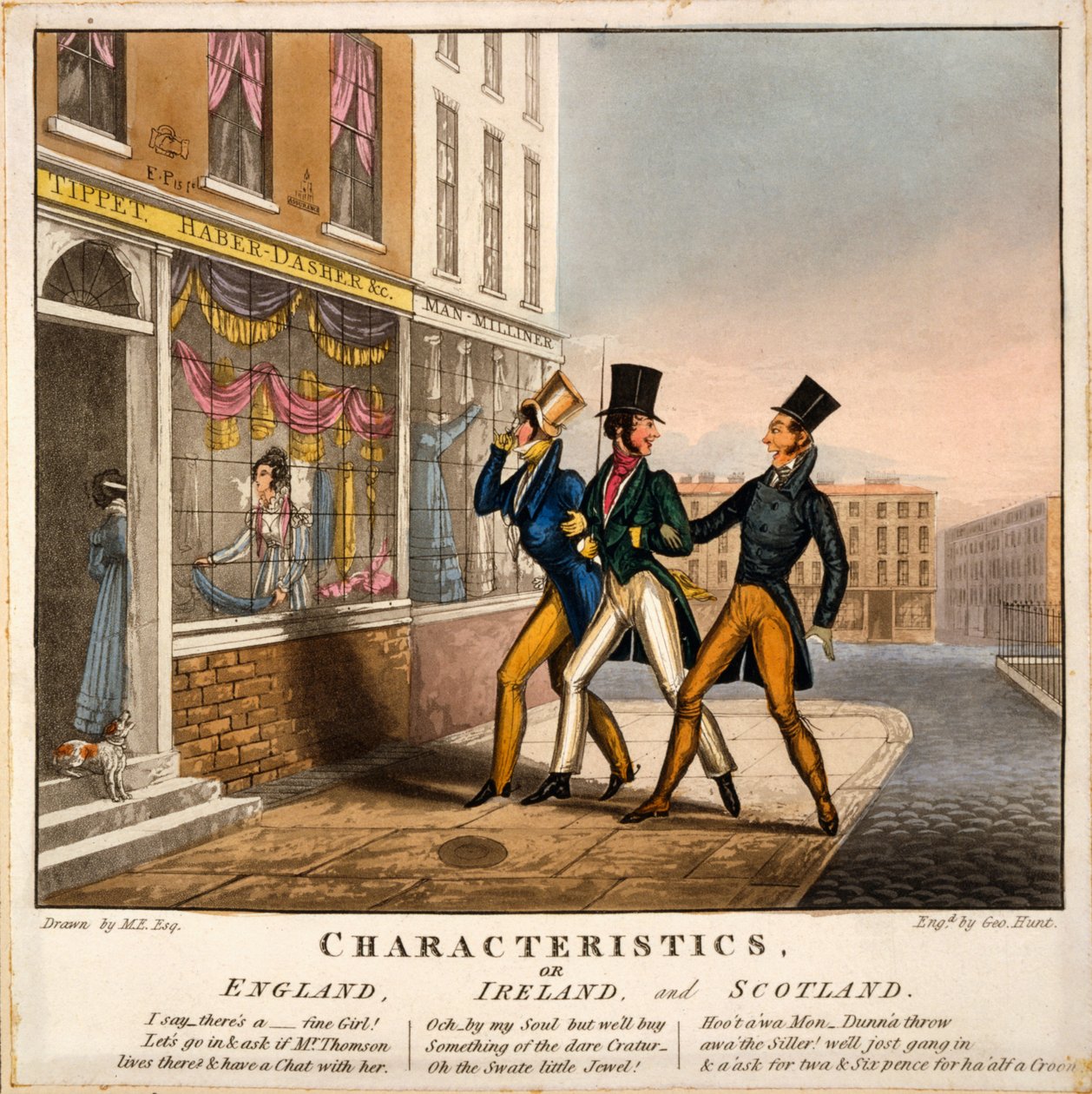 Özellikler veya İngiltere, İrlanda ve İskoçya, George Hunt tarafından yapılan baskı, 1827 (el boyaması gravür) by M. Egerton