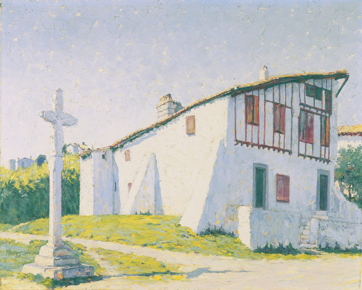 Bisque House, St. Jean de Luz, Fransa (tuval üzerine yağlı boya) by M. Evelyn McCormick
