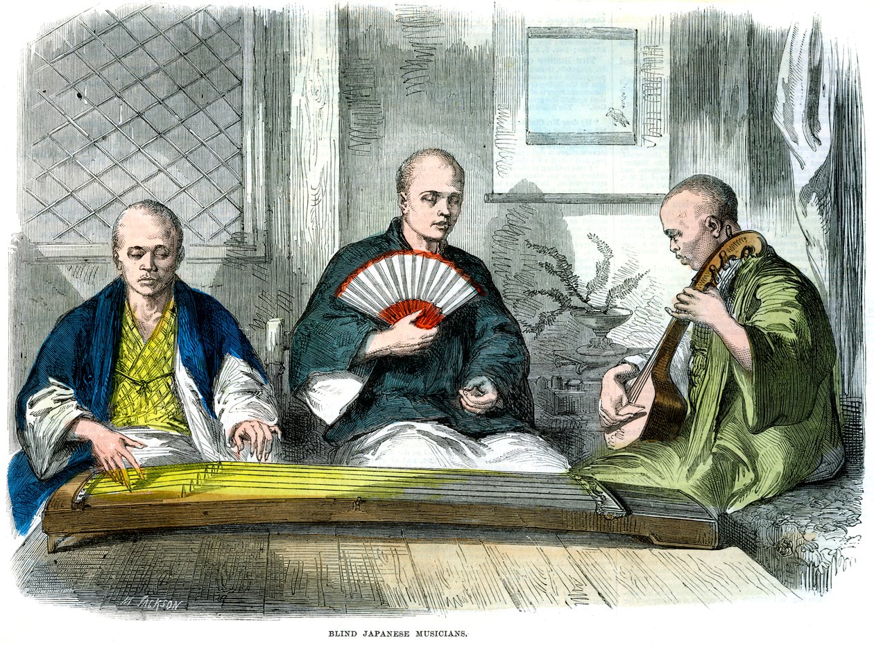 Kör Japon müzisyenler, 1864 by M. Jackson