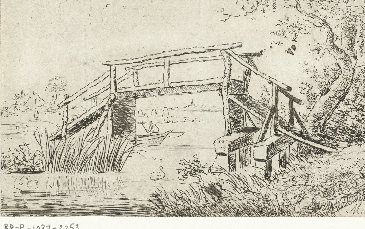 Bir köprü ile manzara by M. Massé