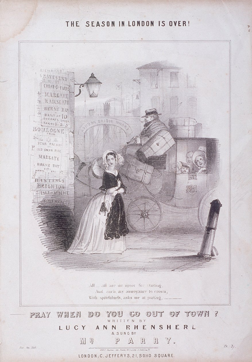 London Bridge Rıhtımı, Londra, c1840 by M and N Hanhart