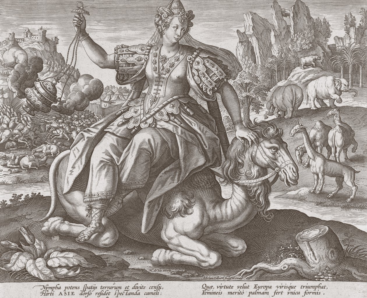 Dört Kıtadan Asya, pub. C1588-89 by Maarten de after Vos
