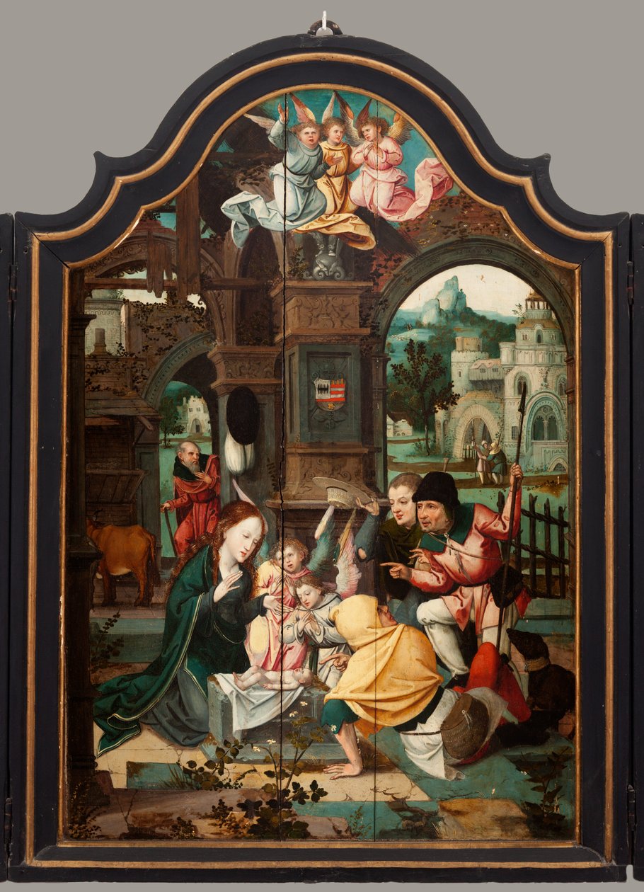 Triptik. Maarten de Vos. 16'ncı yüzyıl. Ahşap üzerine yağ. Altarpiece orta paneli açtı. by Maarten de Vos
