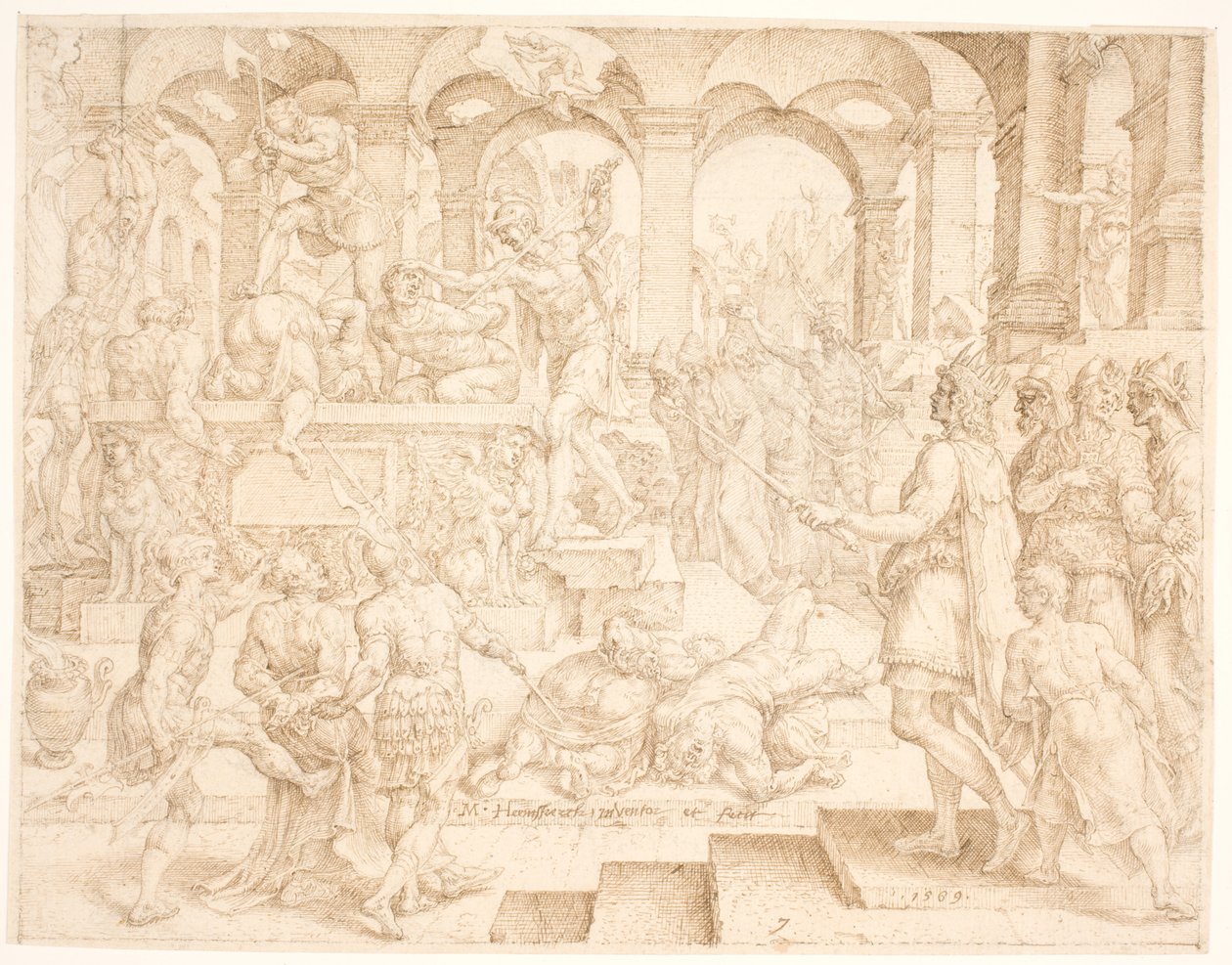Josiah tüm başkâhinlerin öldürülmesini emrediyor by Maarten van Heemskerck