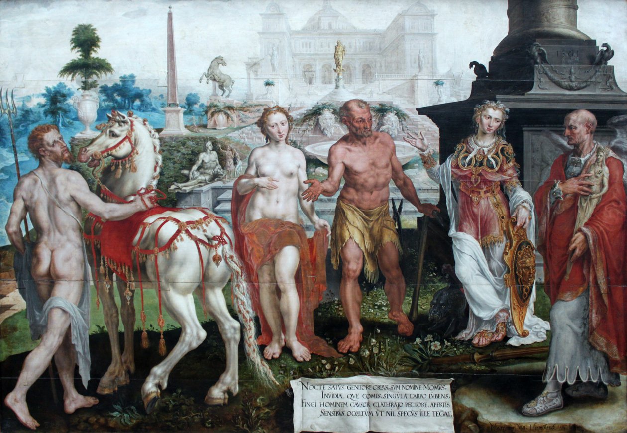Momos Tanrıların Eserlerini Suçluyor by Maarten van Heemskerck