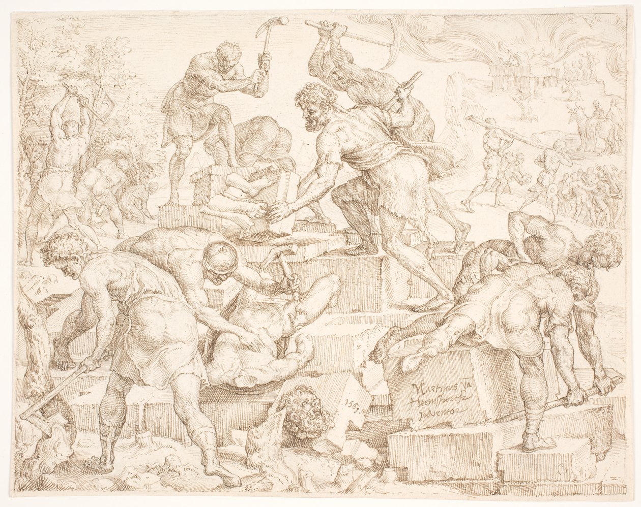 Baal Sunağının Yıkılışı by Maarten van Heemskerck