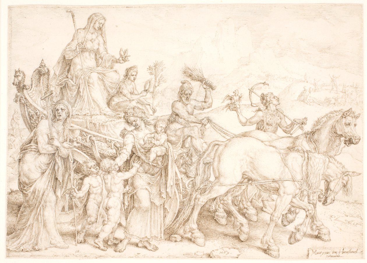 Zafer Arabası. Alçakgönüllülük (Alçakgönüllülük) by Maarten van Heemskerck