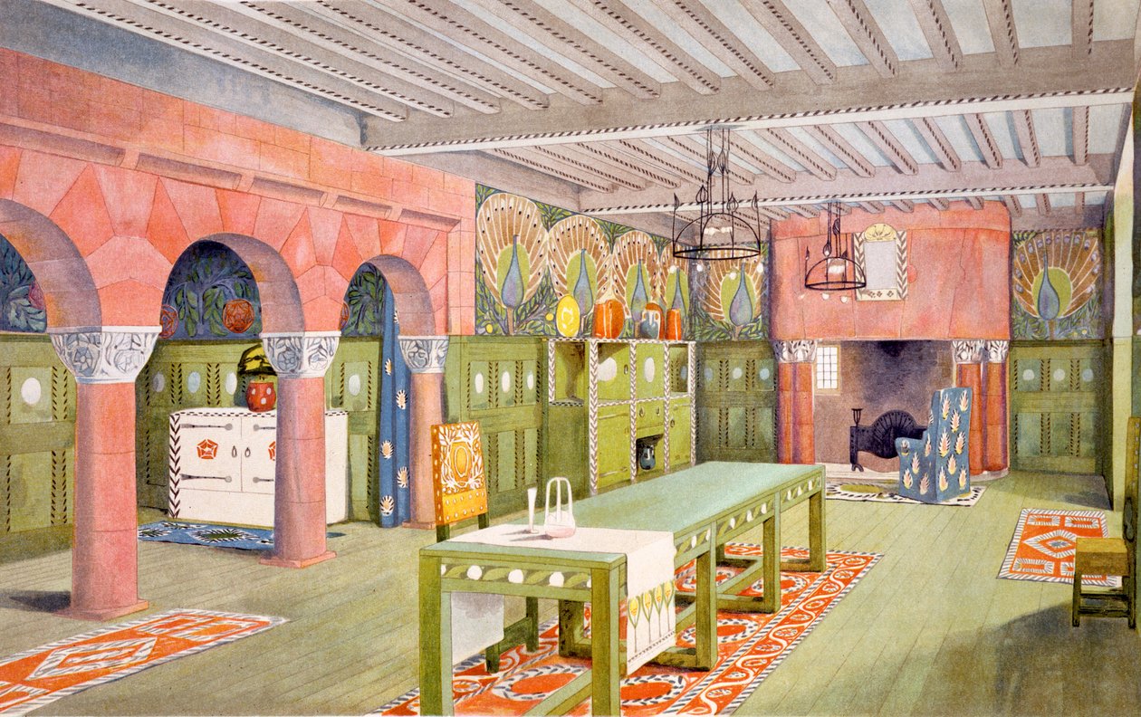 Yemek odası, Emil Hochdanz tarafından yapılan baskı, 1901 dolayları by Mackay Hugh Baillie Scott