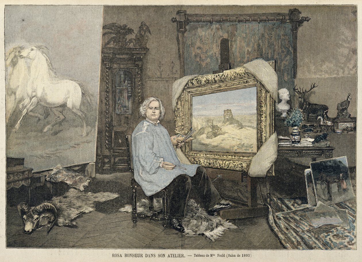 Rosa Bonheur (1822-99) stüdyosunda, 