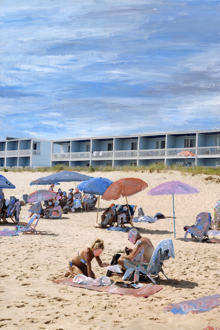 Montauk, 2021 (arşiv pigment baskısı üzerine akrilik boya) by Madeleine Gross