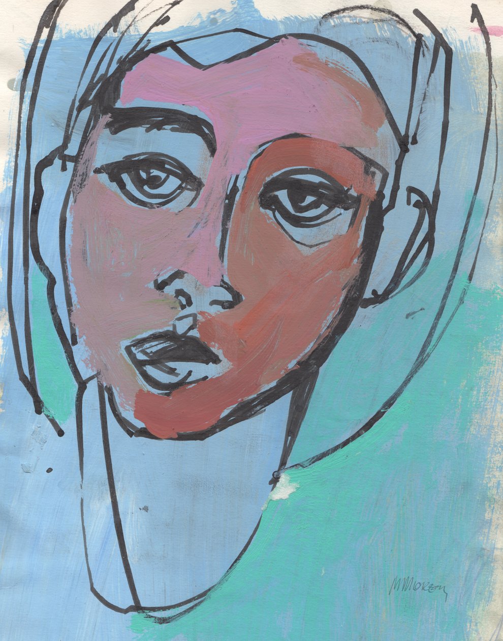 Eskiz Defteri 21, 2024 (kağıt üzerine tempera boya, mürekkep) by Madgalena Morey