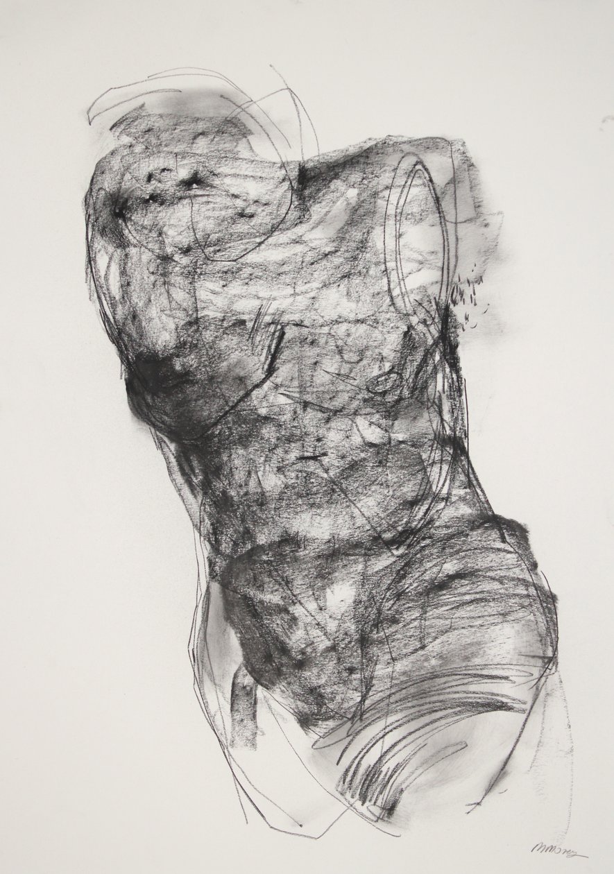 Torso 2, 2022 (kağıt üzerine karakalem) by Madgalena Morey