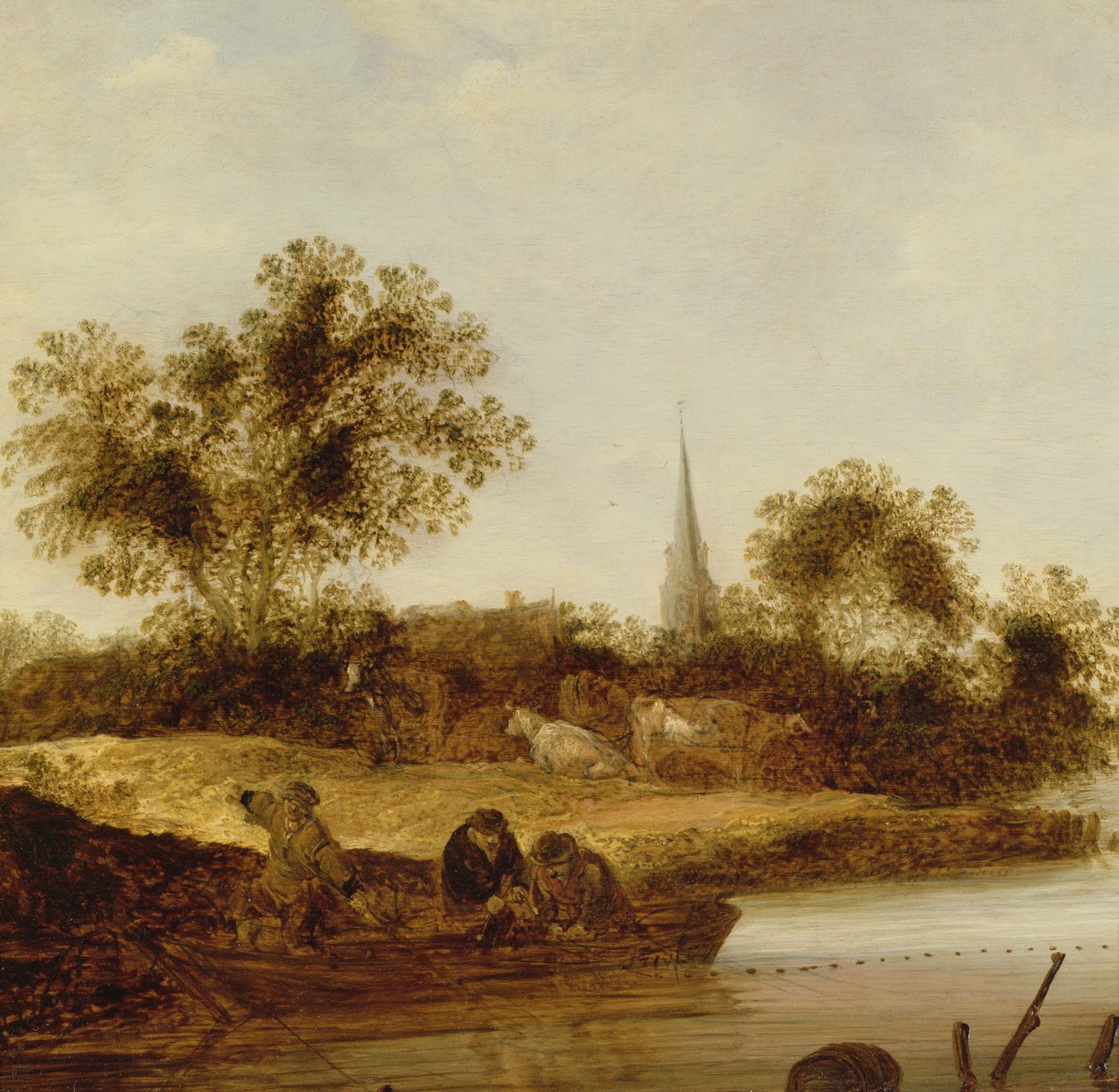 Ormanlık bir nehir manzarası by Maerten Fransz van der Hulst