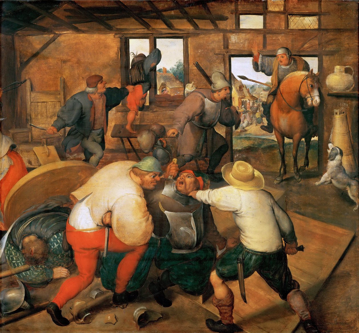 Bagarre entre soldats et paysans - Askerler ve köylüler arasındaki kavga - Yaşlı Marten van Cleve (1527-1581). Ahşap üzerine yağlı boya, yaklaşık 1565-1570. Ebat : 47,3x51 cm. Sanat Tarihi Müzesi, Viyana by Maerten van Cleve