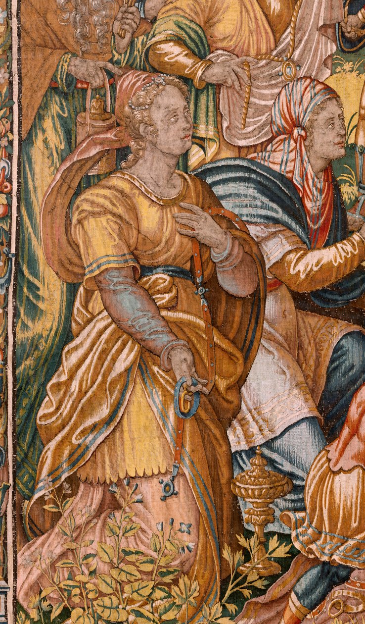 Piskoposluk müzesi (Museo Diocesano). Flaman halısı. Brüksel. Atölye François Geubels. Gideon Serisi Öyküsü. İsrailliler ganimetten paylarını Gideon
