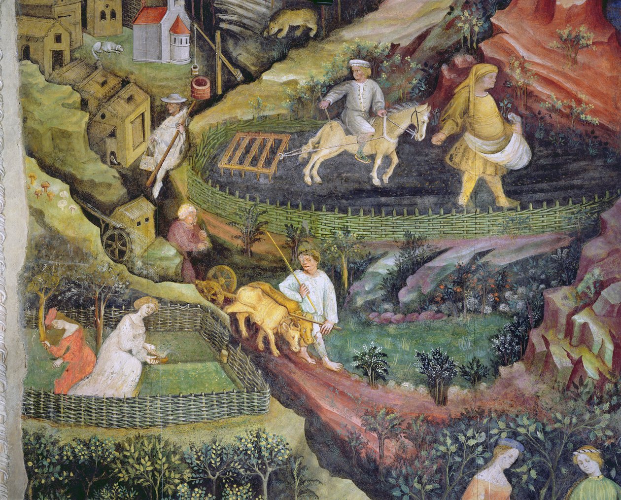 Village farmers doing work in April  by Maestro Venceslao
