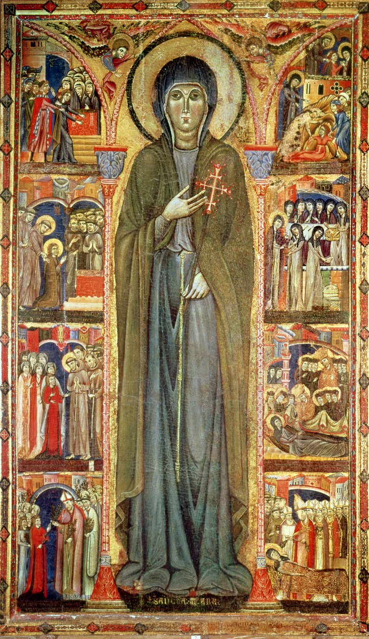 St. Clare Hayatından Sahnelerle (panelde mizaç) by Maestro di Santa Chiara