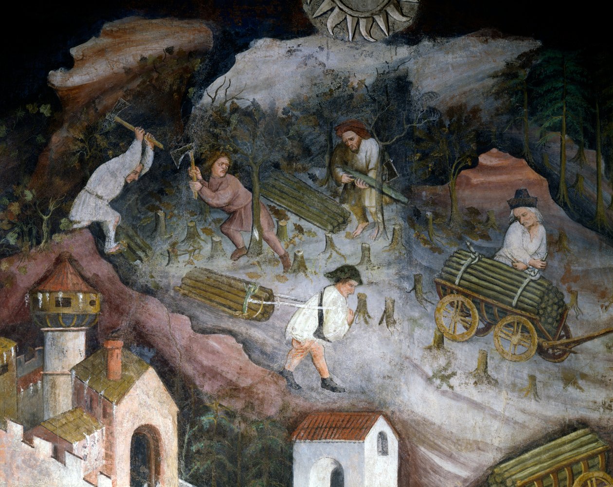Odun hasadı, Aralık Ayından detay, Ayların Döngüsü by Maestro (attr. to) Venceslao