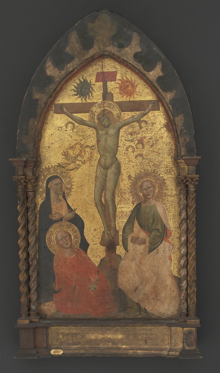 Çarmıhtaki Mesih, Meryem Ana ve Azizler Mary Magdalene ve John tarafından yas tutuldu by Maestro Francesco