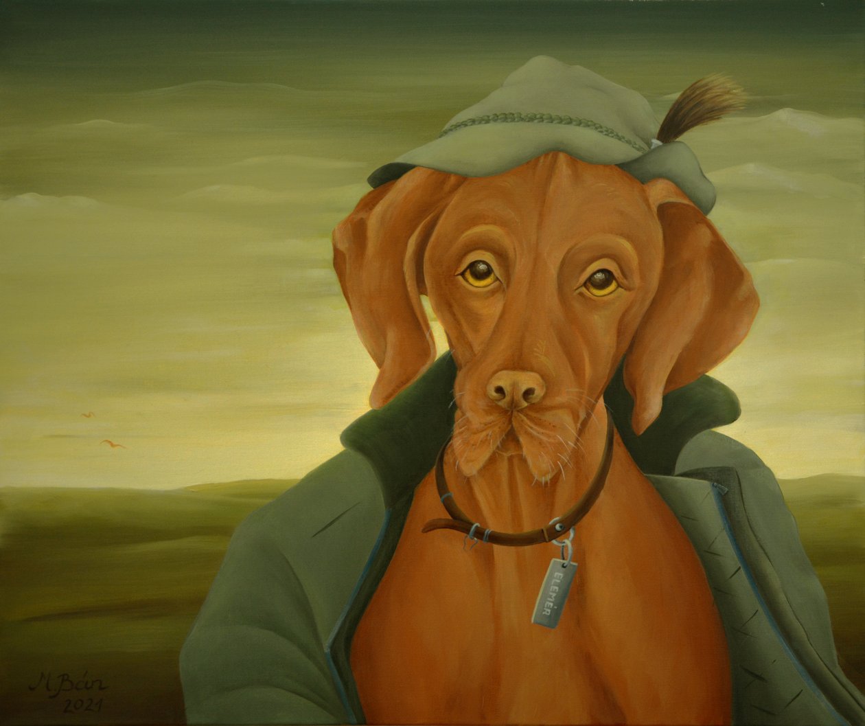 Av Köpeği, 2021 (tuval üzerine yağlıboya) by Magdolna Ban