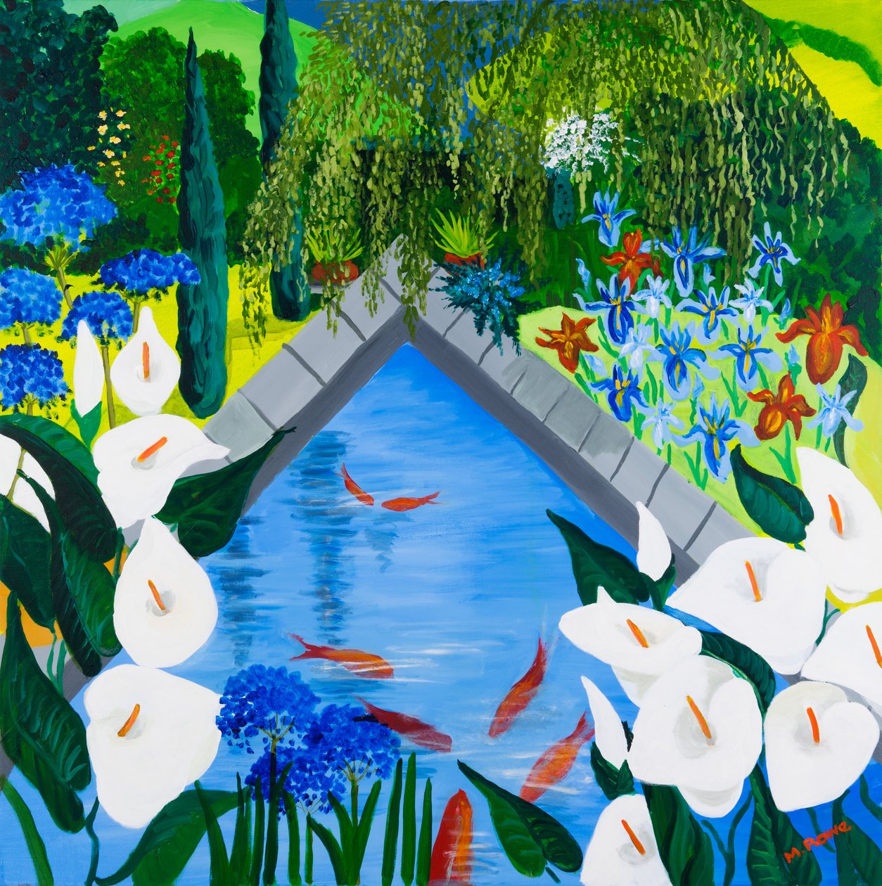 Göl kenarındaki Arums, 2013 by Maggie Rowe