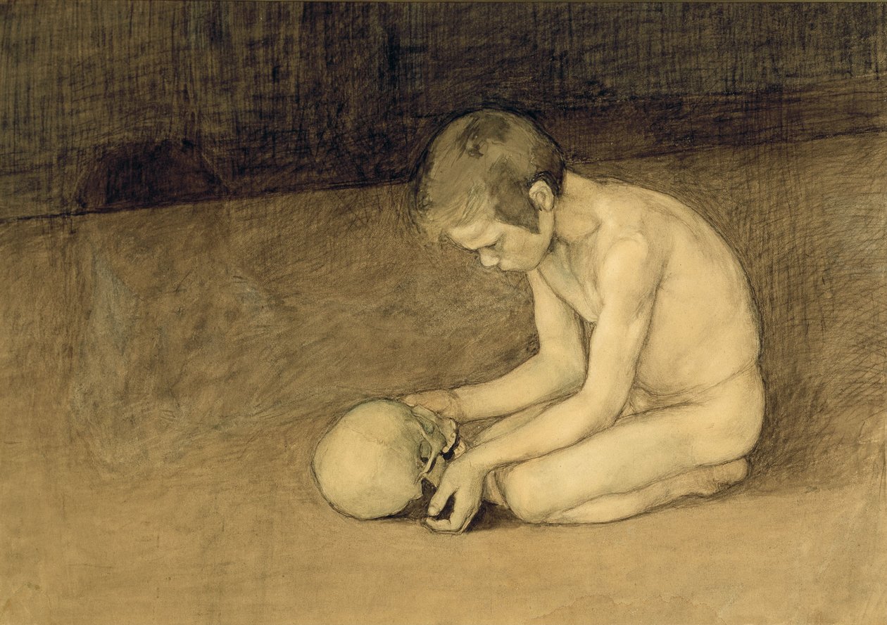 Kafatası olan çocuk by Magnus Enckell