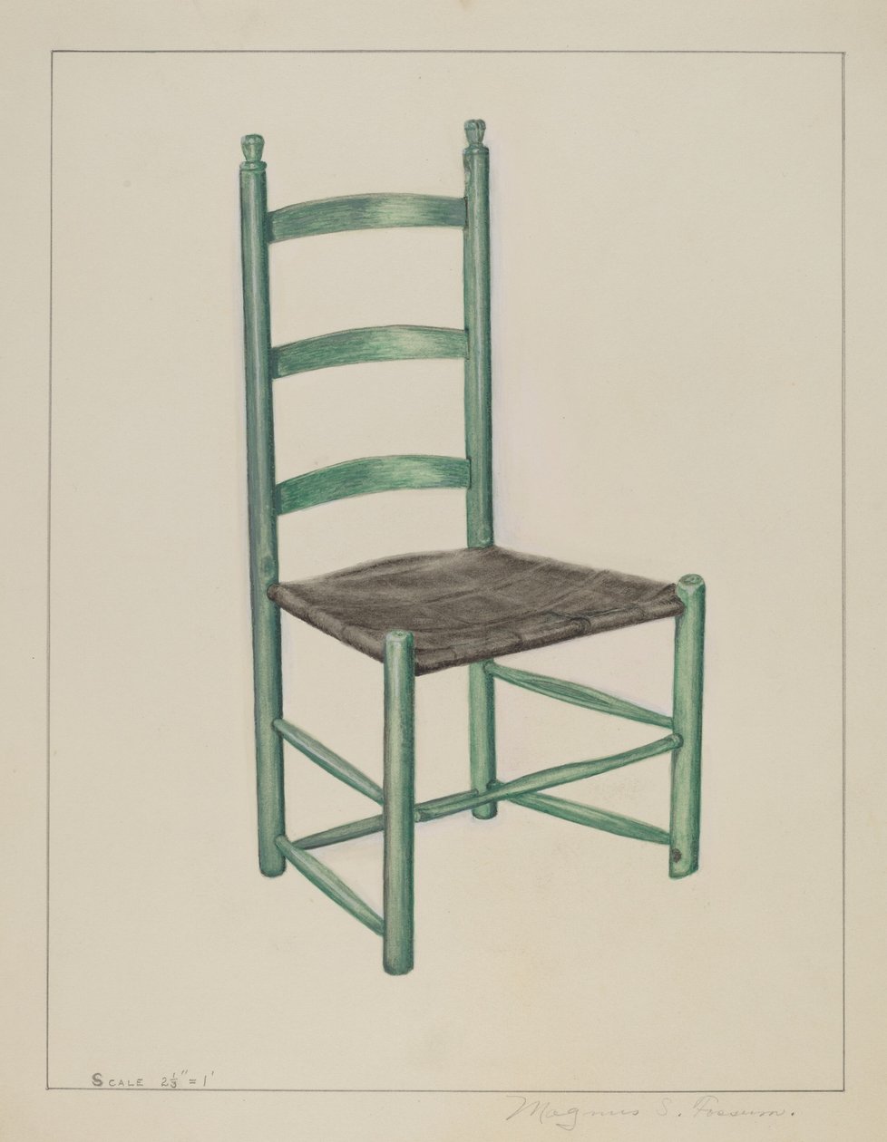 Merdiven Sırtlı Sandalye - Sarsıntılı Sandalye, c. 1936. by Magnus S. Fossum
