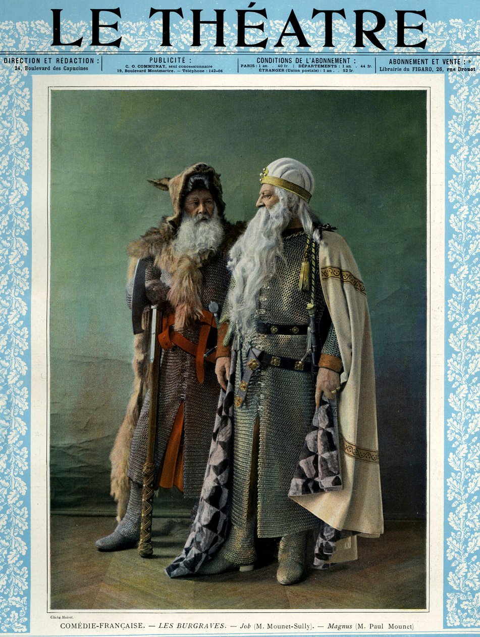 Jean Mounet-Sully ve Paul Mounet, Job ve Magnus rolünde, 'Le Theatre' dergisinin ön kapağı by Mairet (after)